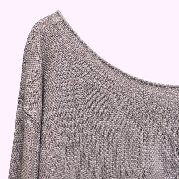 Garage Mauve Long Sleeve Thin Waffle Knit Casual Oversize Top Size XS - Picture 2 of 8